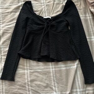 Gaze Black Textured Women's Blouse